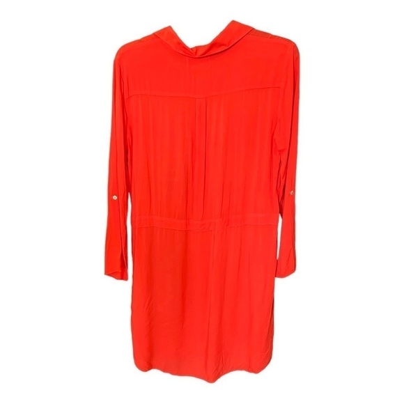 Anthropologie Lily Aldridge for Velvet Rayon Collared Red Shirt Dress Sz M - Picture 7 of 7
